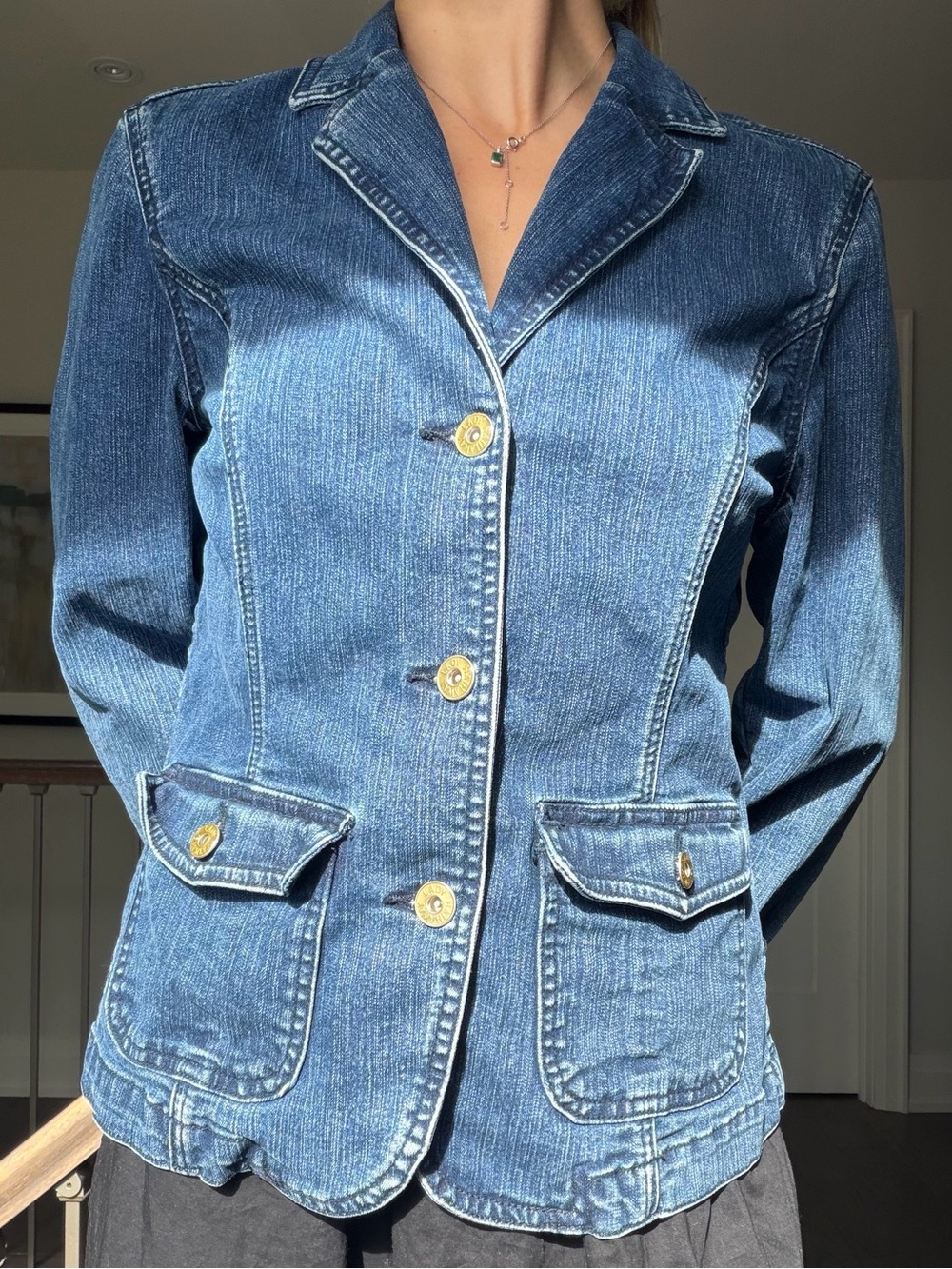 Classic Blue Denim Blazer Jacket